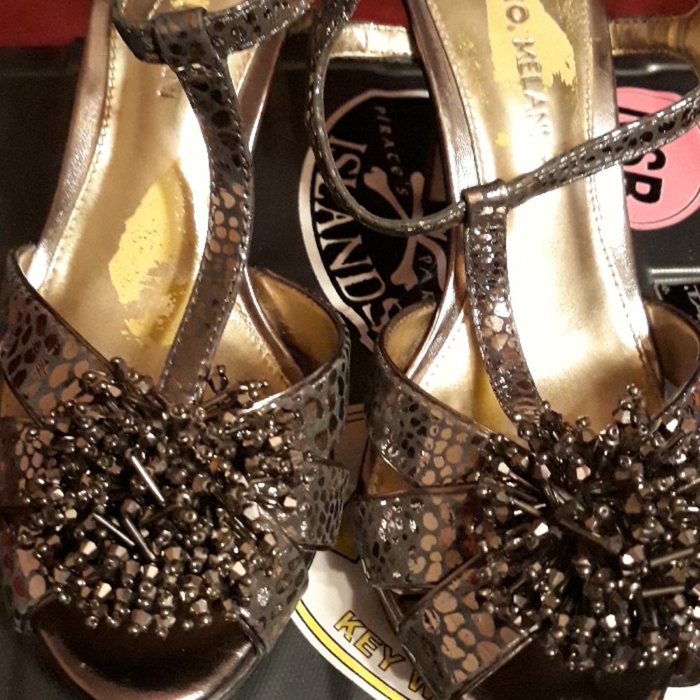 Dancing shoes, discoloration due to price sticker